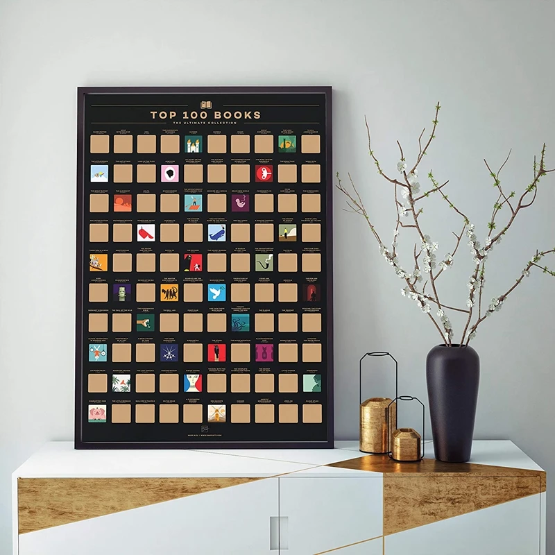 China manufacturer scratch off poster custom scratch off poster 100 books scratch off poster