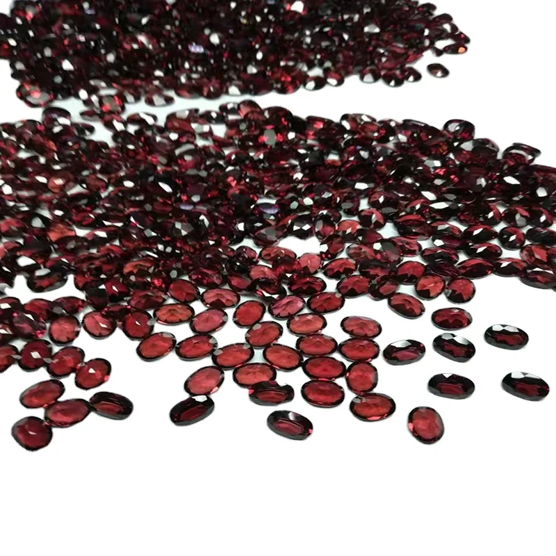 YZ Factory Price Large Stock Garnet Price Best Price Natural Red Garnet Oval Shape  cut Loose small GARNET  For jewelry making