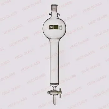 Borosilicate Glass Chromatography Column with Reservoir and Fritted Disc, 100ml-500ml Capacity,PTFE Stopcock