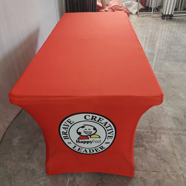 Trade Show Display 6ft Fitted Stretch Table Cover Table cloth with Custom Logo