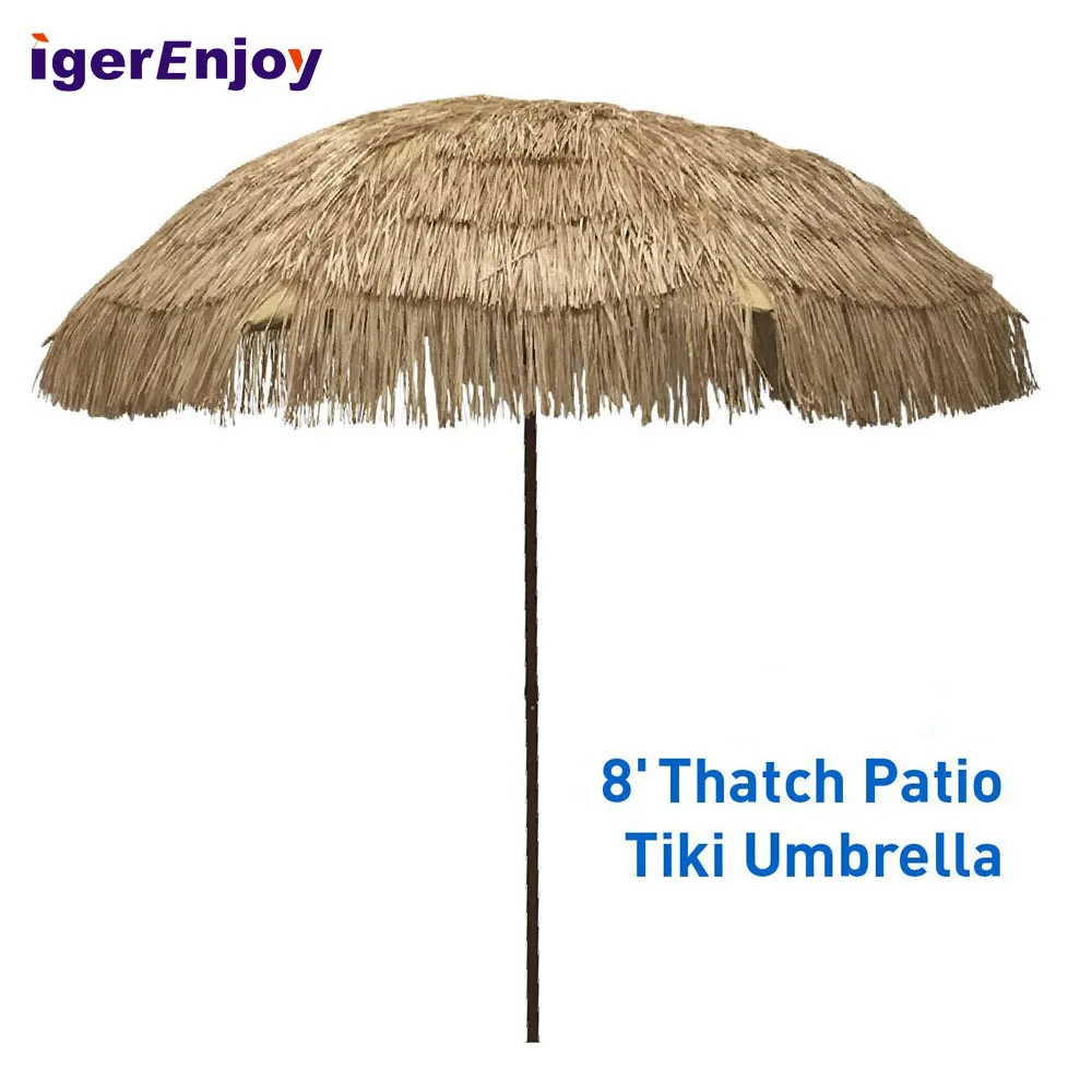 Hot Selling Custom Logo, Natural Thatch Tiki Outdoor Garden Umbrellas Hawaii Vintage Straw Roof Patio Parasols Umbrella/