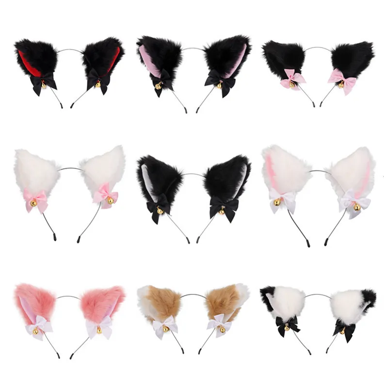 Wholesale Fashion Cos Cat Ears Bell Halloween Headwear Christmas Accessories Girls Hairbands