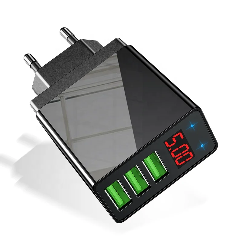  С 3 портами (стандарт со светодиодным дисплеем быстрый способ QC 0 Мульти USB настенный адаптер питания EU/US/UK Штепсель для Apple iPhone/Samsung путешествия зарядное устройство