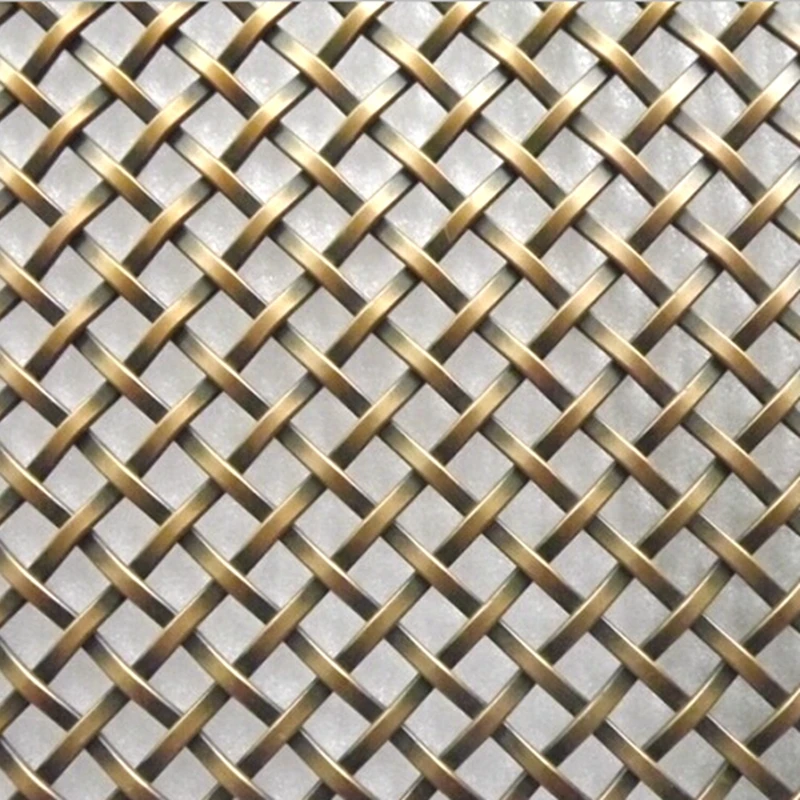 Customized decorative metal mesh woven crimped mesh decorative metal architectural woven mesh