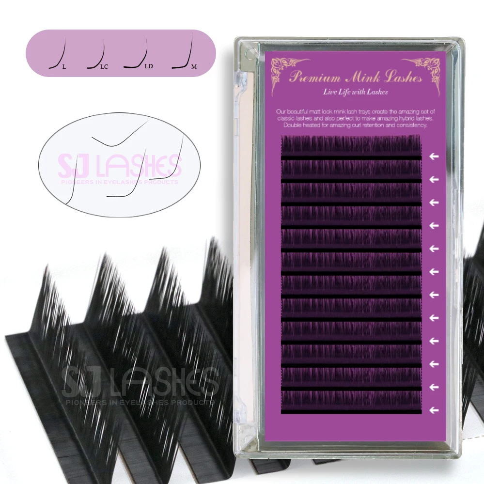 Korean PBT Mink Extensiones de Pestaas High-Dense Gap-Free Individual Synthetic C-Curl Lashes 0.07mm Thickness 15mm Length Trays