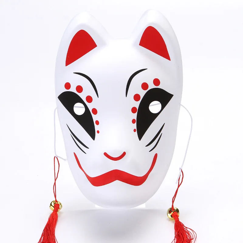 Halloween Japanese Japanese style painted tassel full face anime fox bell mask prom pvc masks