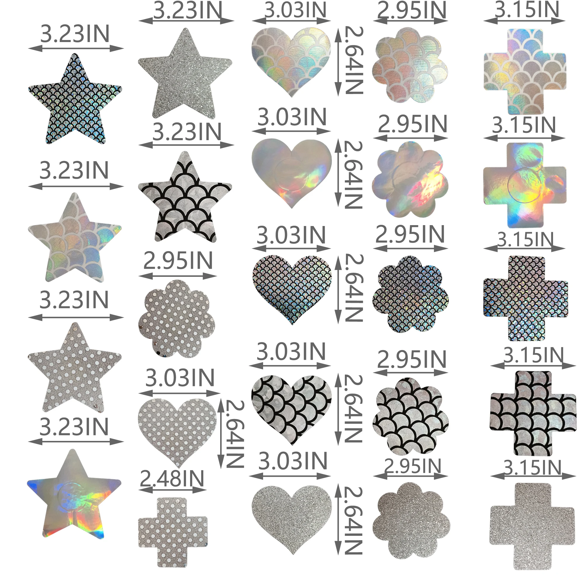 Blue Sexy Custom Printed Breast Nipple Sticker Disposable Design Silver Adhesive Pasties Cover for Women Intimates Accessories