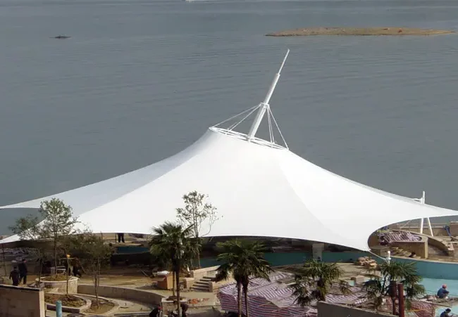 Modern Outdoor Scenic Sun Shade Roof White PVDF Stretch Architecture Membrane PTFE Type for Outdoor Architecture