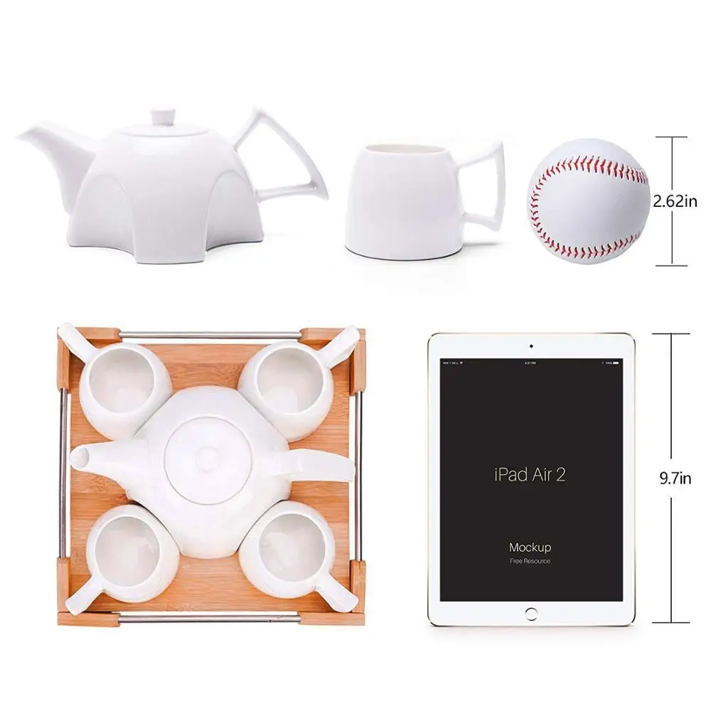 ceramic coffee pot Mini Porcelain Tea Set - Ceramic Teapot Coffee Cup Set for Drinking Tea,Latte,Espresso,or Water including Whi