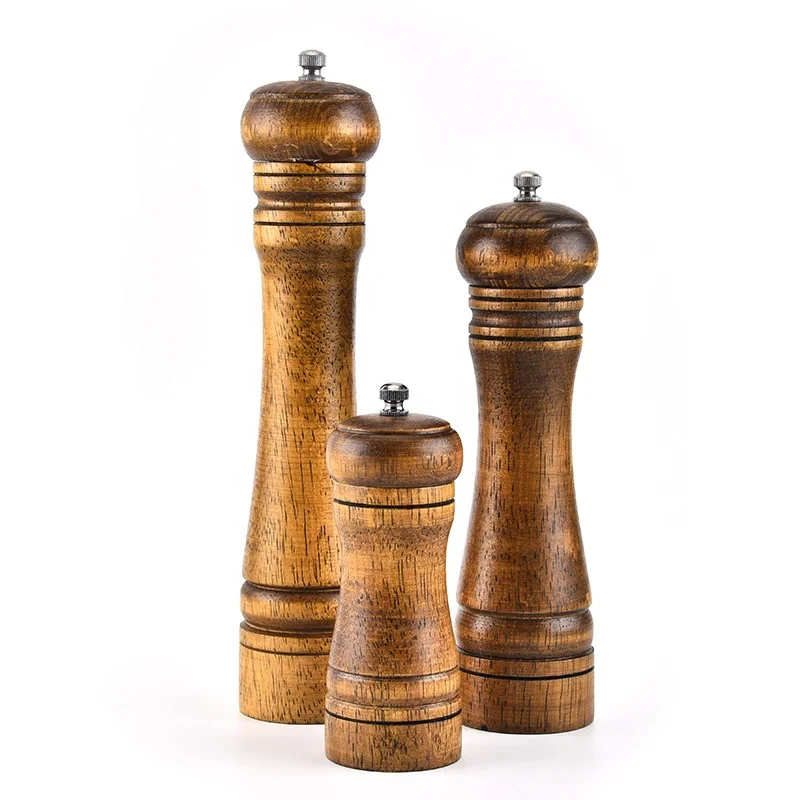 Salt and Pepper Grinding Set Elegant Wooden Salt and Pepper Shakers with Ceramic Mill