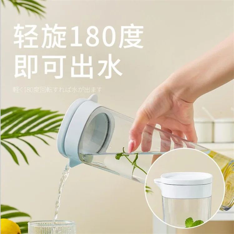 2024 New Customizable 1.1L Square High Slim Plastic Cold Brew Kettle Pot iced Coffee Maker with Lid Water Bottles Drinkware