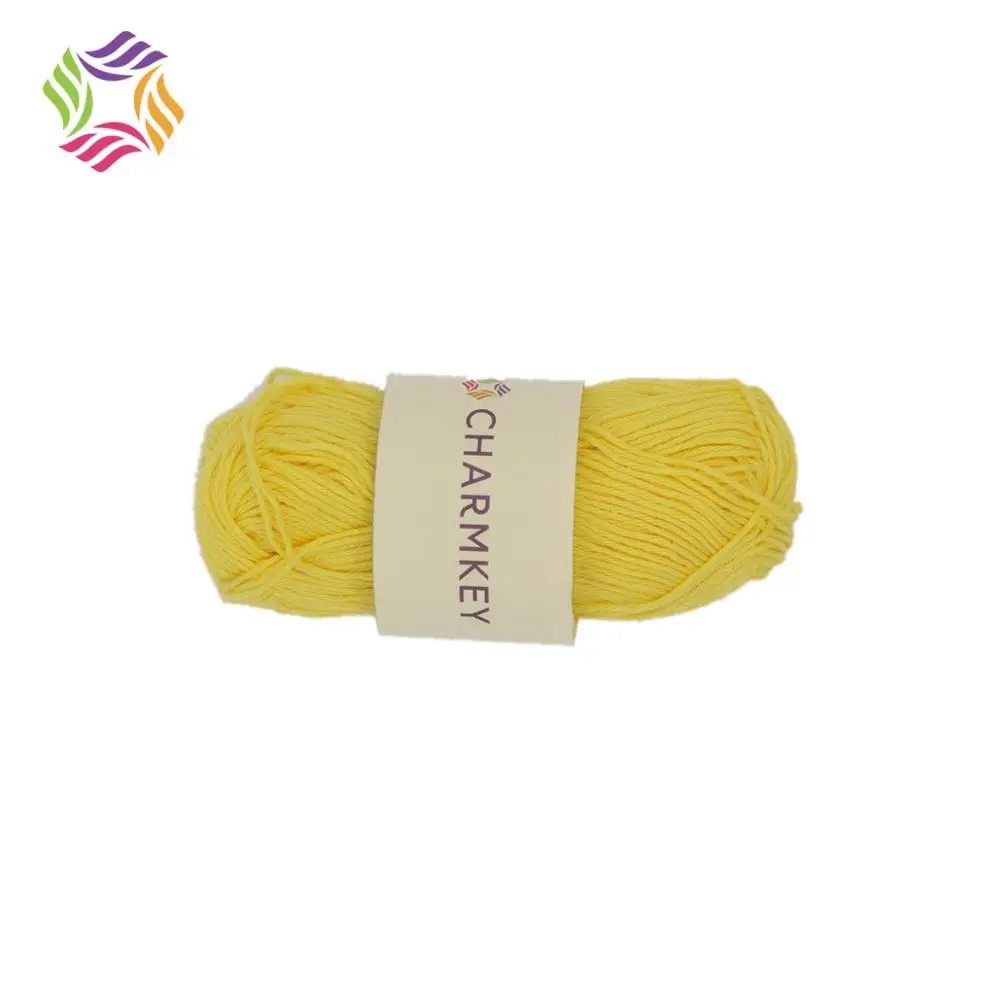 Charmkey pure color twisted soft 100% combed milk cotton yarn for hand knitting sweater wholesale cheap price