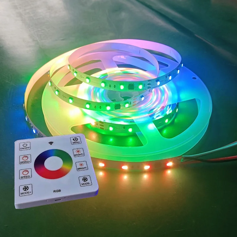 smart lighting strip 24v rgb strip kit led 5050 rgb set waterproof rgbic led strip lights for living room