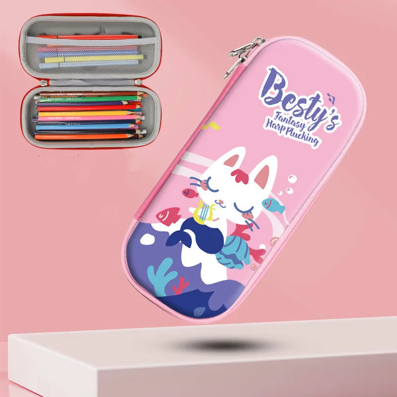 Stationery Supplies Kawaii 3d Hard Clear  Pencil Case Box for Kids