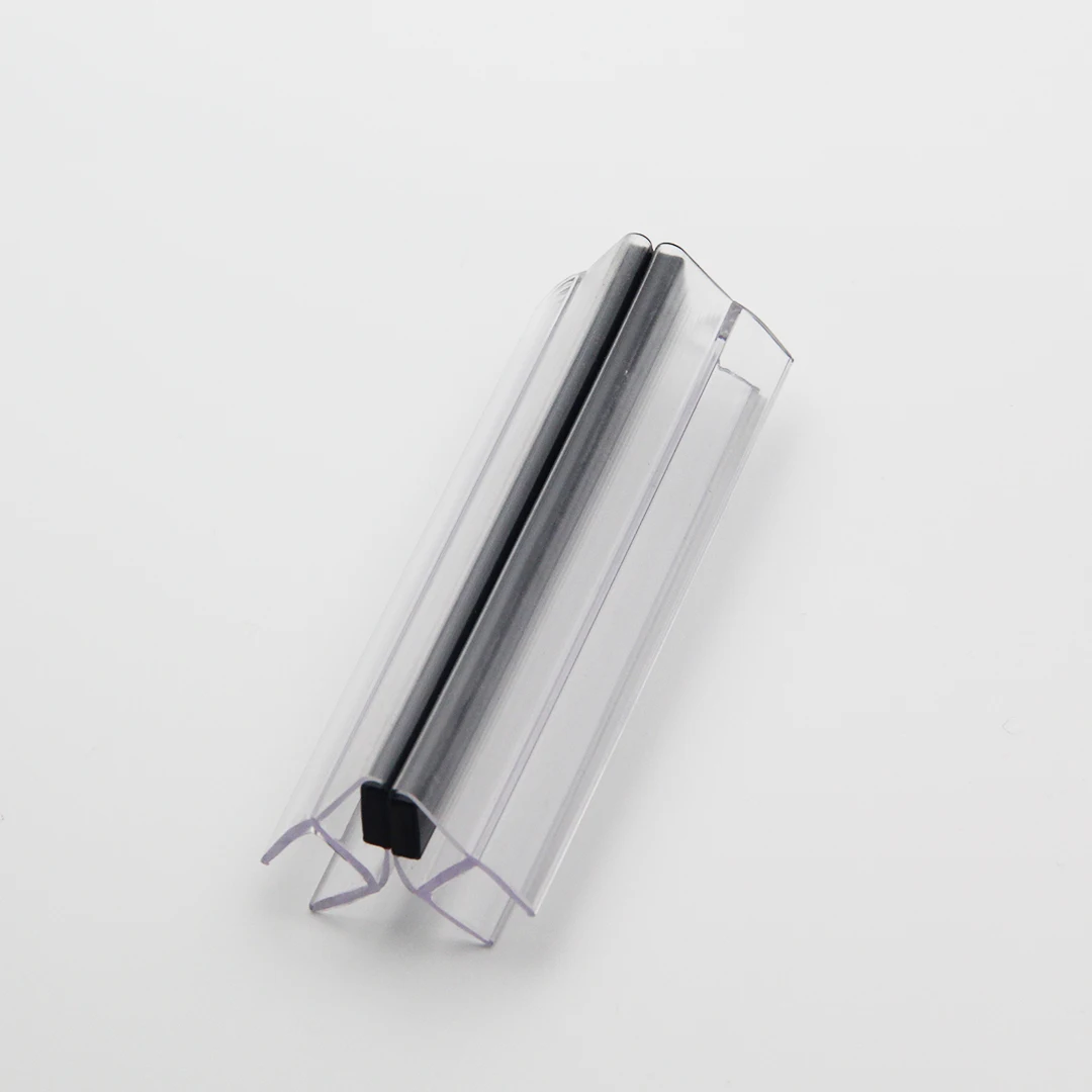Replacement ultra clear poly 90/180 degree frameless shower enclosure magnetic seal
