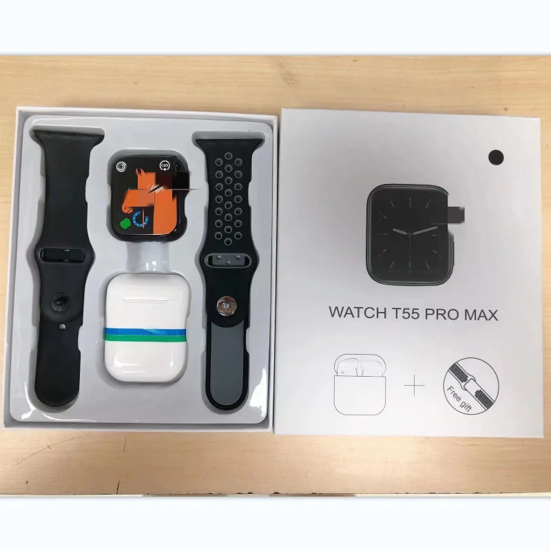 Fashion Smart Watch Earphone 2 in 1 T55 pro max Smartwatch Series 7 Pro 4 Earphone T55 pro max Smart Watch