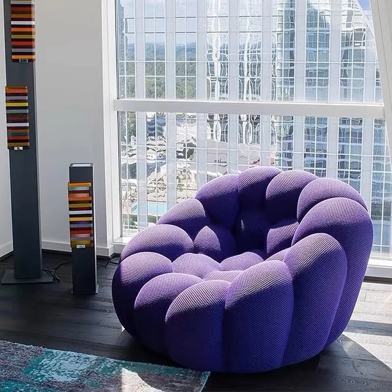 Factory Direct French fabric 1 2 3 seat sofa fabric armrest custom made high quality unique curved honeycomb fashion bubble sofa