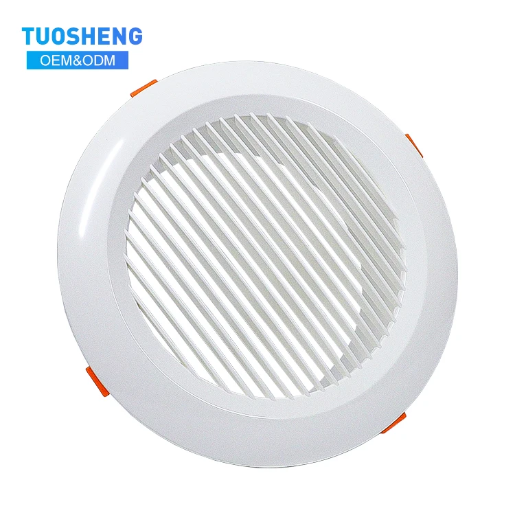 Factory Supply ABS Plastic White Round Air Conditioner Vents Exhaust Adjustable Vent Grille Ceiling Duct