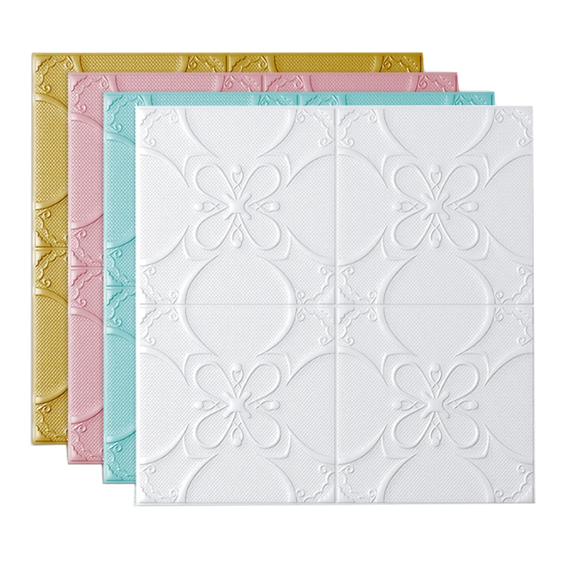 Self Adhesive Wallpaper for living room sofas back China Factory Pe Foam Wall 3d Wallpaper Sticker