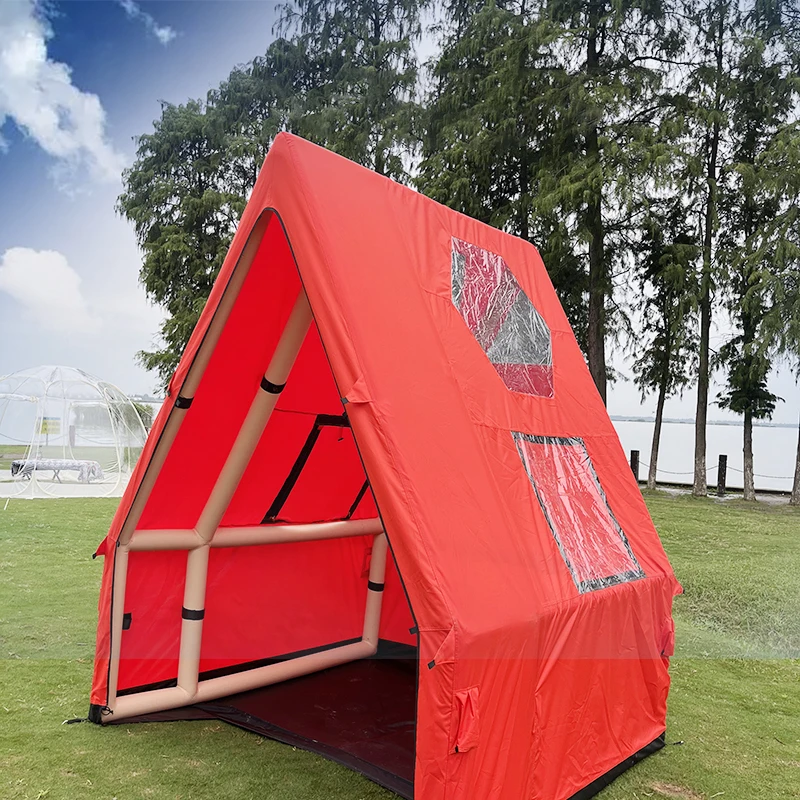 4 Season Medium Glamping Roof Top Air Inflatable Triangle Tent For  6 Person