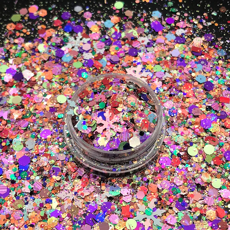 Bulk Shimmer Chunky Glitter Decoration for Face Nail Hair Eyes or Lips DIY for Slime Crafts