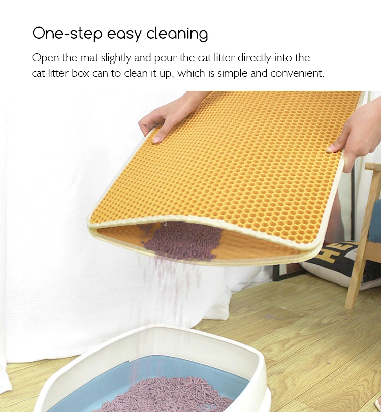 The Cat Sand Mat Cat Litter Trap Mat Honeycomb Double Layer Mat Easy to Clean Disperse Control Cat Litter Box Carpet EVA 10 Pcs