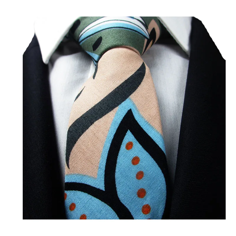 
Hot Sell Flower Slim Men Tie Silk Cotton Neck Ties 