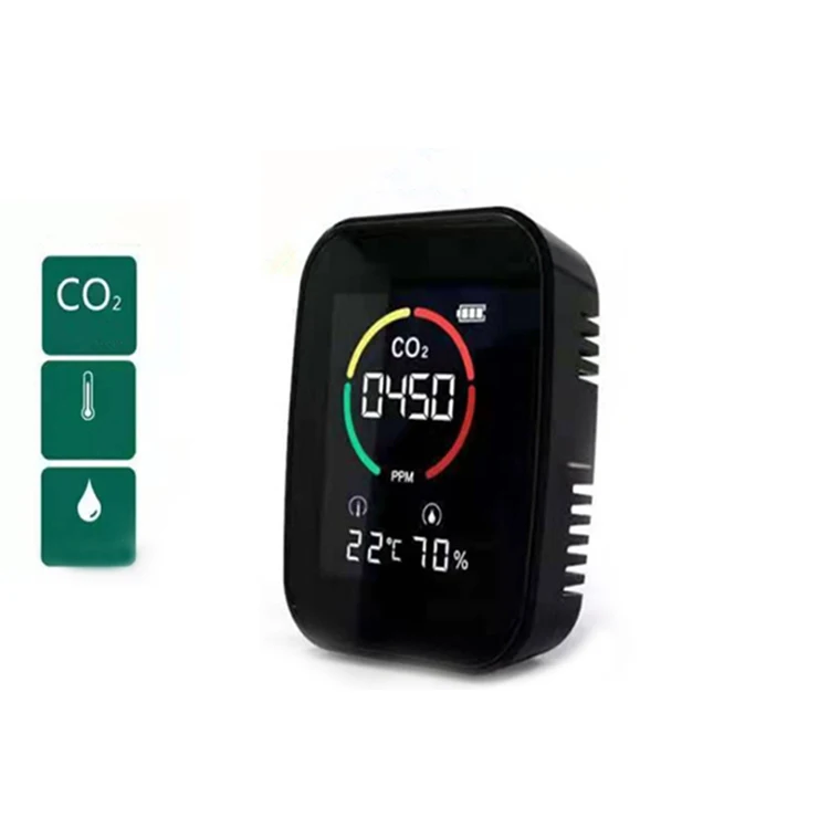 Беспроводной Многофункциональный перезаряжаемый Настольный детектор углекислого газа портативный цифровой измеритель качества воздуха co2