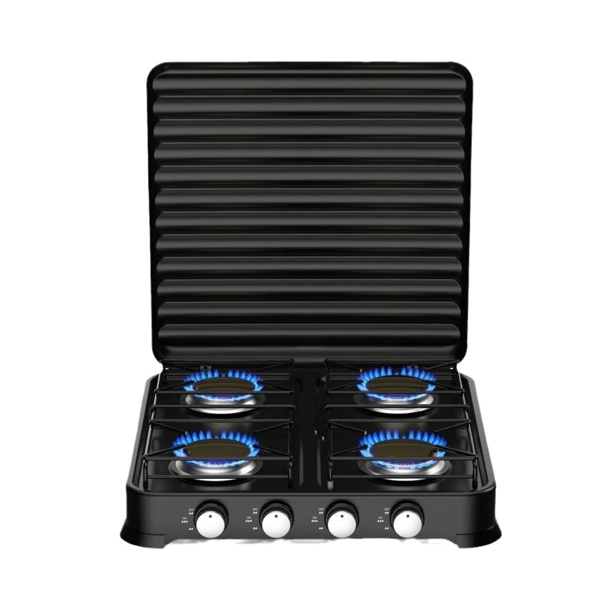 Desktop outdoor gas stove with lid four-eye stove