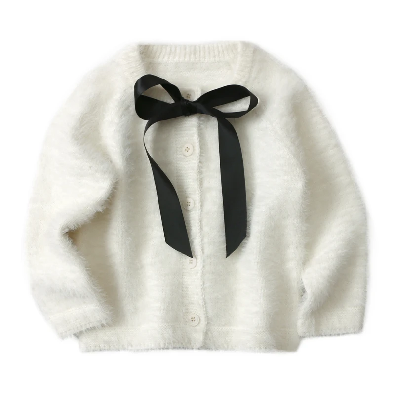 
New Design Mohair Hand Knitted Clothing Letter Kids cardigan Sweater For Children 