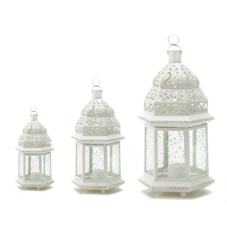 Moroccan Decorative Metal Lanterns With Special Glass For Candles