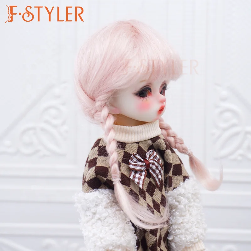FSTYLER Mohair Curly Realistic Small Mini Bjd 18 Inch Custom Wholesale Bulk Sale Doll Accessories for BJD Doll Hair Wig