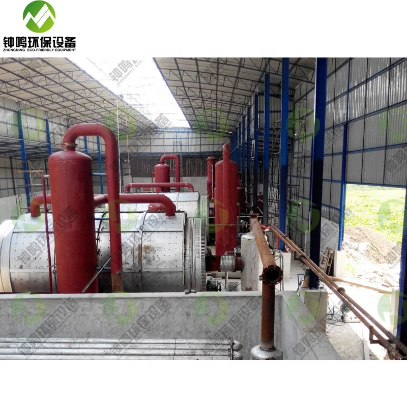 
Shangqiu Zhongming Eco-friendly Convert Plastic 40-90% Fuel Oil Extract Oil from Solid Waste Plastic Oil, Carbon Black Provided 