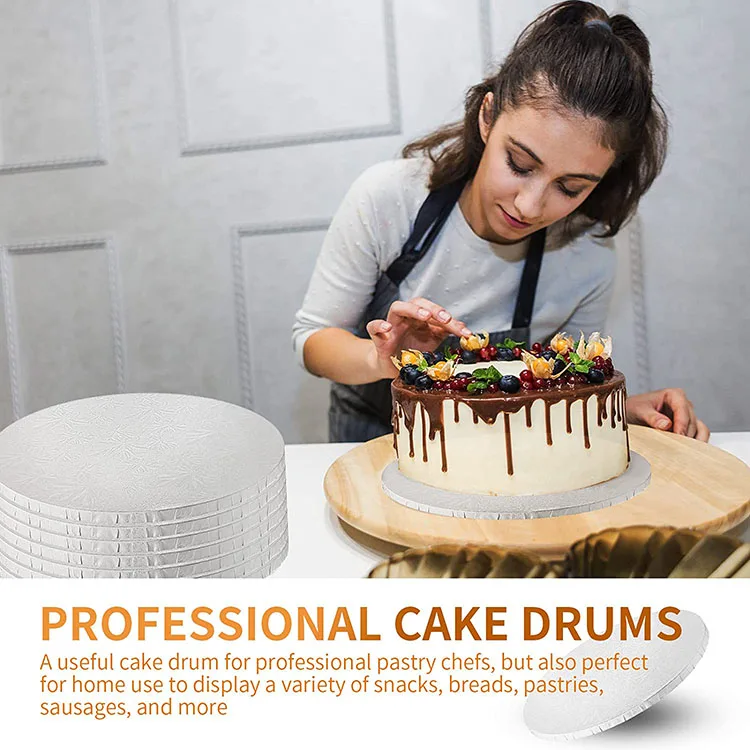 Hot Sale Customized Thick Cake Board Food Grade Cake White Circle Cardboard Base