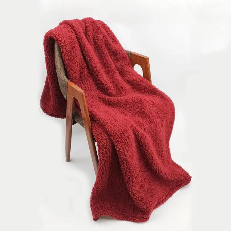 Polyester Super Warm and Super Cozy Microfiber Fluffy Sherpa Fleece Throw Blanket for Winter
