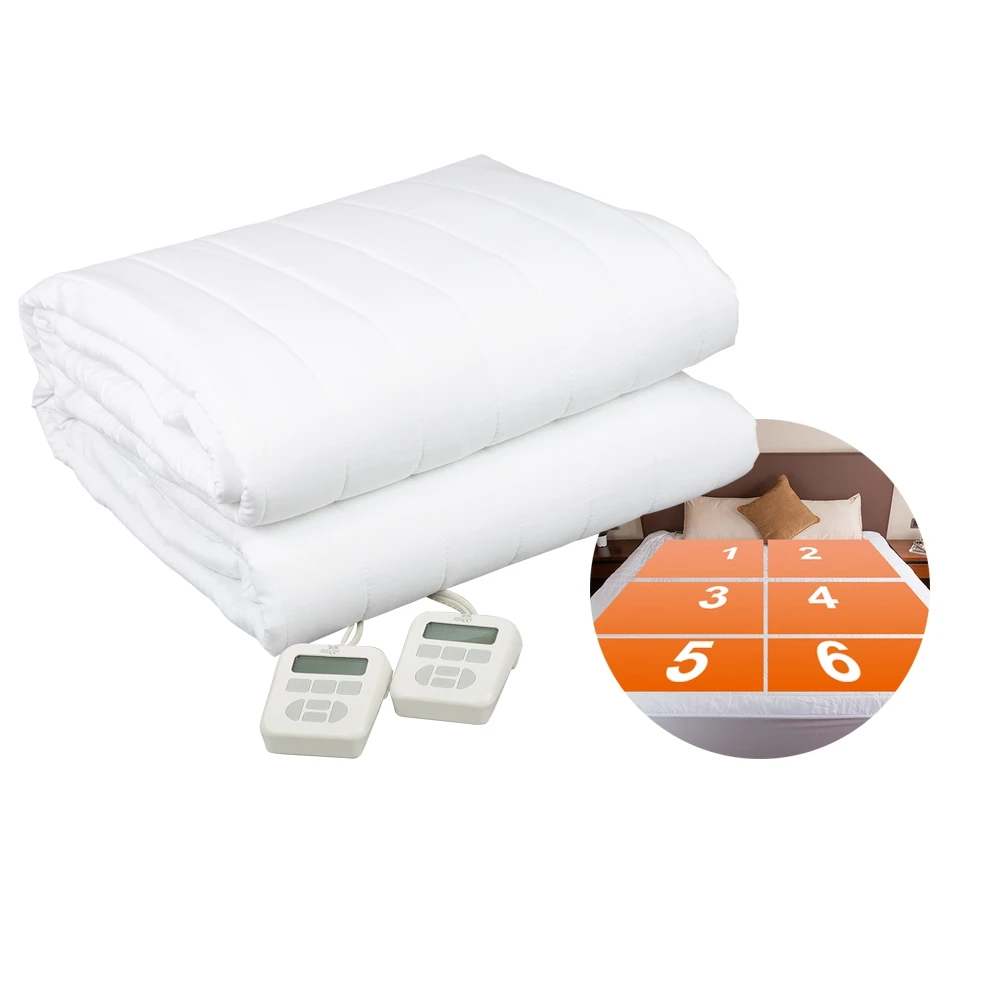 Washable intertek large double bed electric thermal blanket Quilted Heated Mattress Pad with 10 Heating Settings