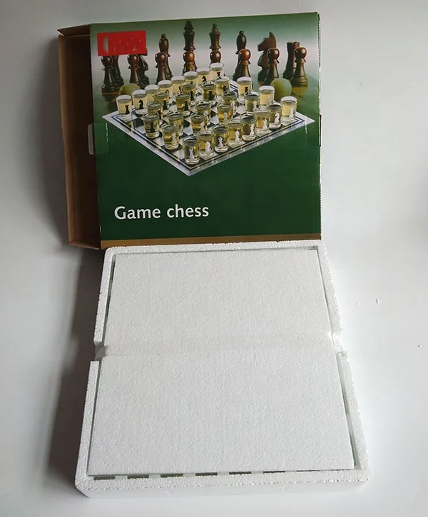 Lead Free Glass Shots Board Game Drinking Checkers Game Set