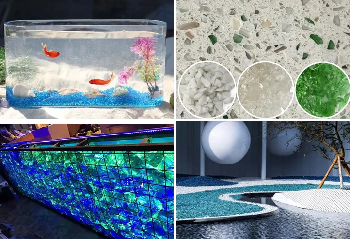 Environmentally friendly Decorative Garden Colored Glass Gravel