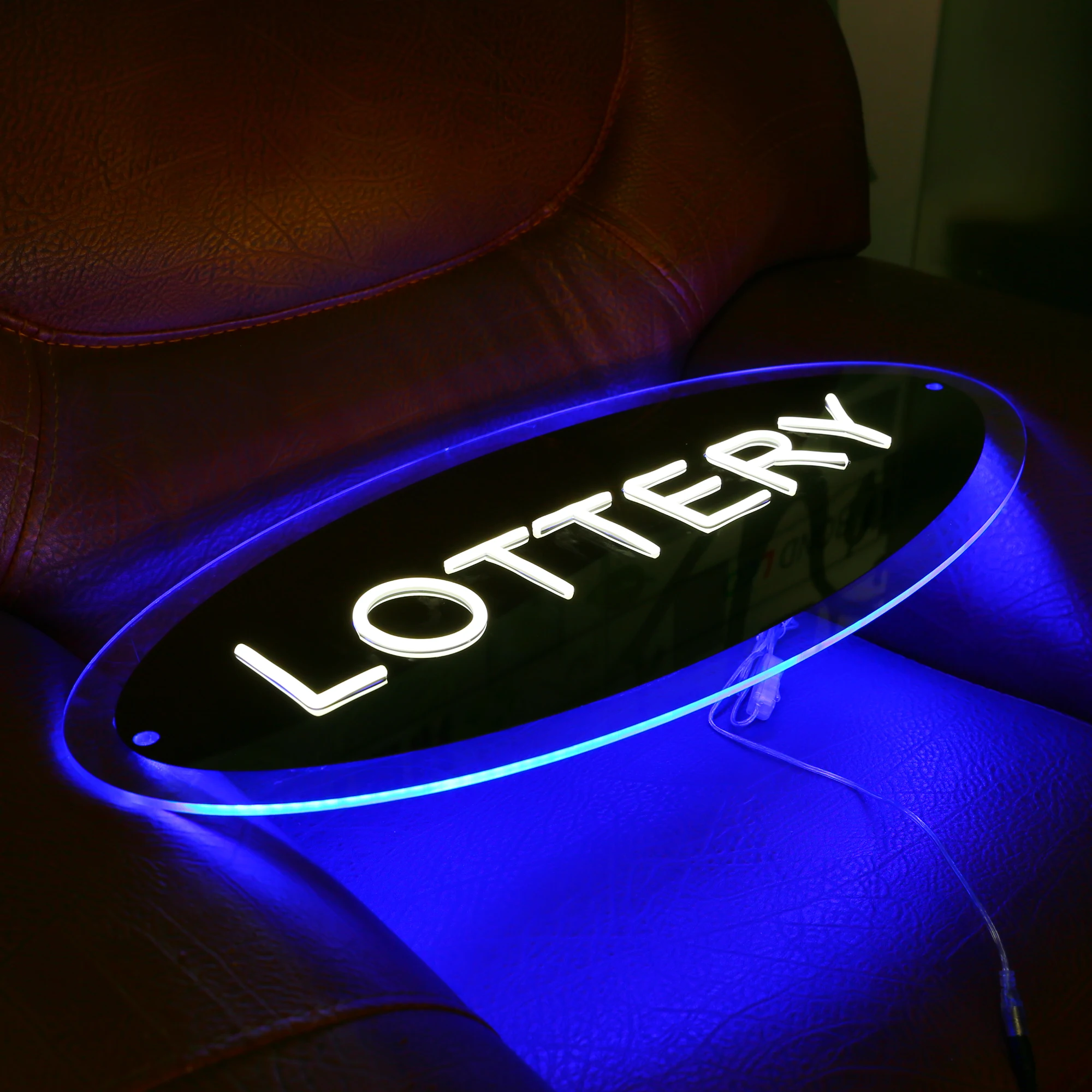 Custom Acrylic round uv print neon commercial logo 3d neon sign