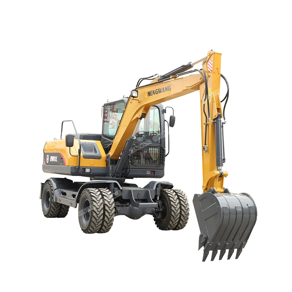 HENGWANG four wheel mini excav wheeled 4 8 9 10 ton wheel excavator machine