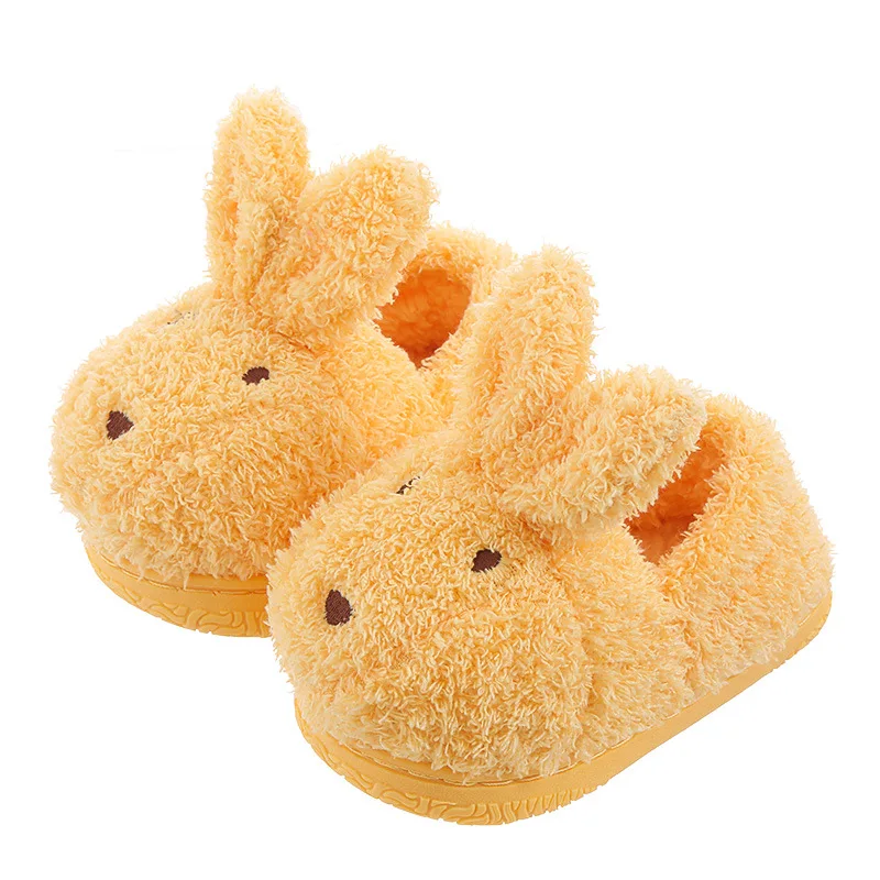 Оптовая продажа, детские милые меховые домашние тапочки для мальчиков, мягкая теплая хлопковая обувь, детские зимние меховые шлепанцы, нескользящая повседневная обувь для девочек