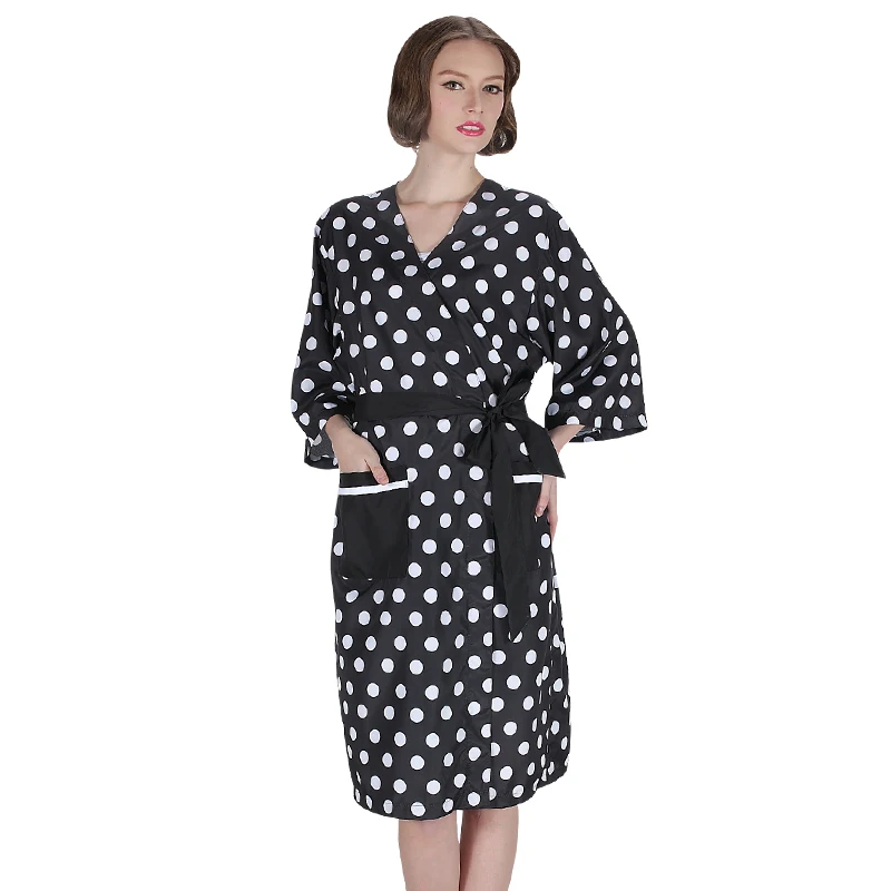 Custom Print Black Profesional Hair Salon Gown Barber Client Salon Robe