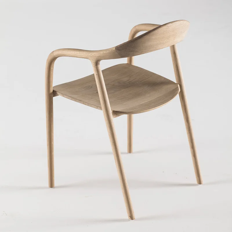 Minimalist modern nordic comedor 4 sillas de oak wood chairs wooden dining arm chair for restaurant silla para restaurante