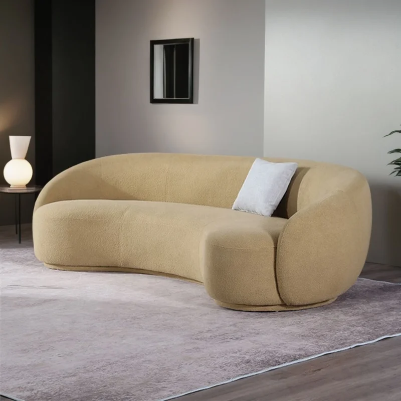 OEM custom home upholstered living room fabric curved sofa modern semicircle shape sofa furniture