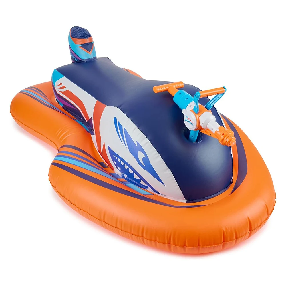 Factory Custom PVC Inflatable Riding Racing With Oversized Water Jet for Pool Water Fighting Adult Kids Parent-child Sports
