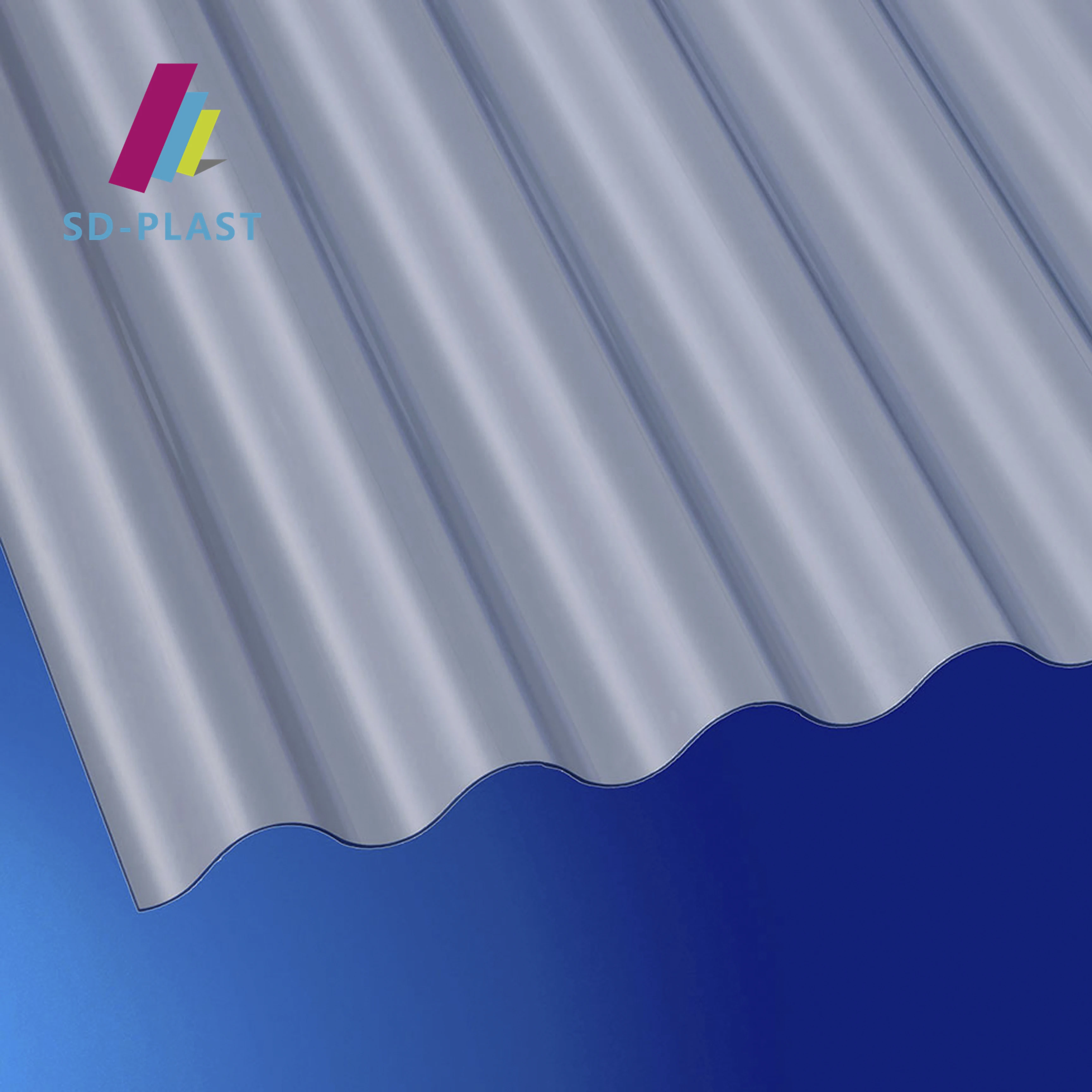 Transparent polycarbonate corrugated  pc wave board plastic hollow sheet