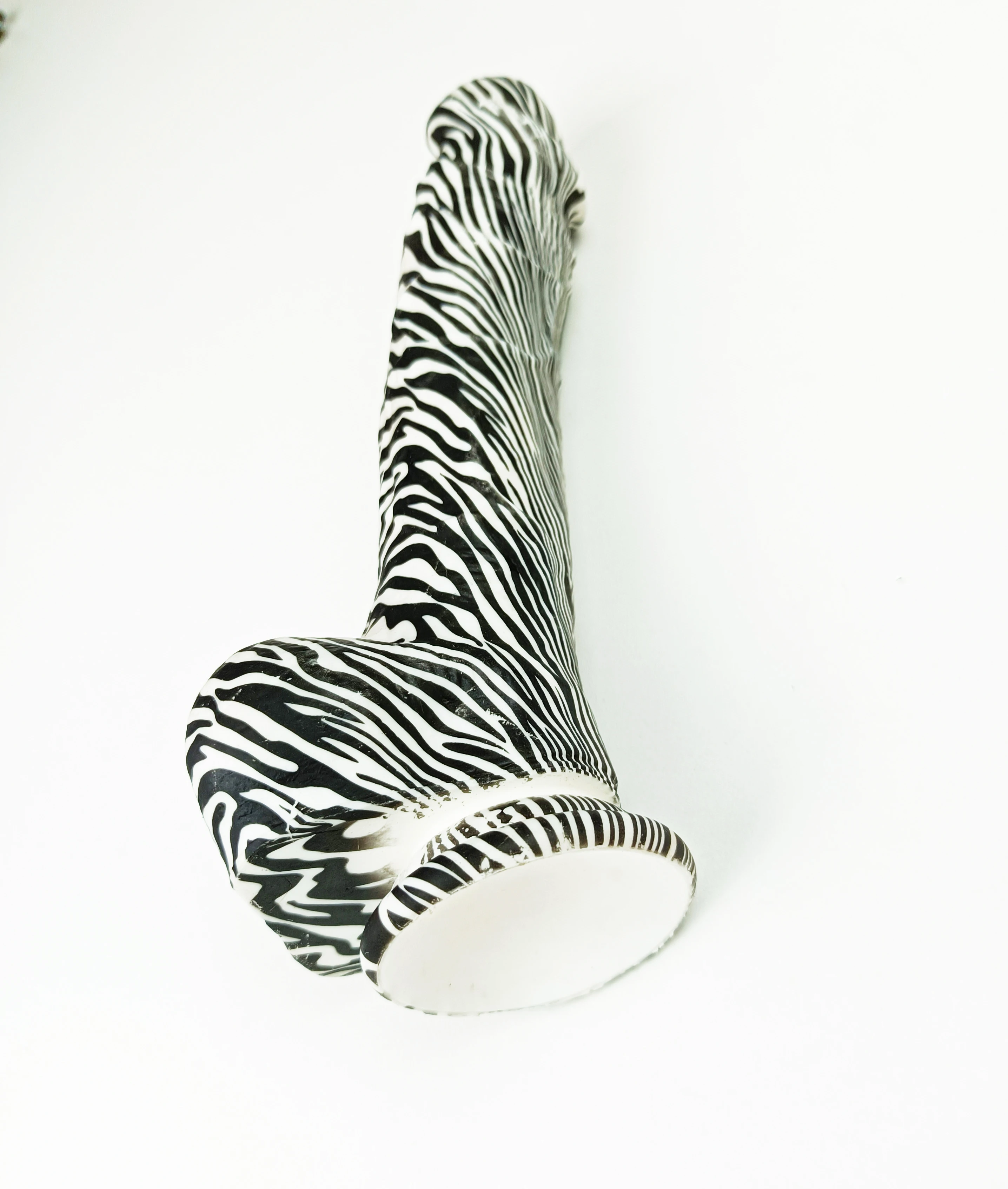 Large Dildo Zebra-stripe Anal Dildo Penis for G-Spot Stimulation Women Body-Safe Material Dildos with Strong Suction Cups