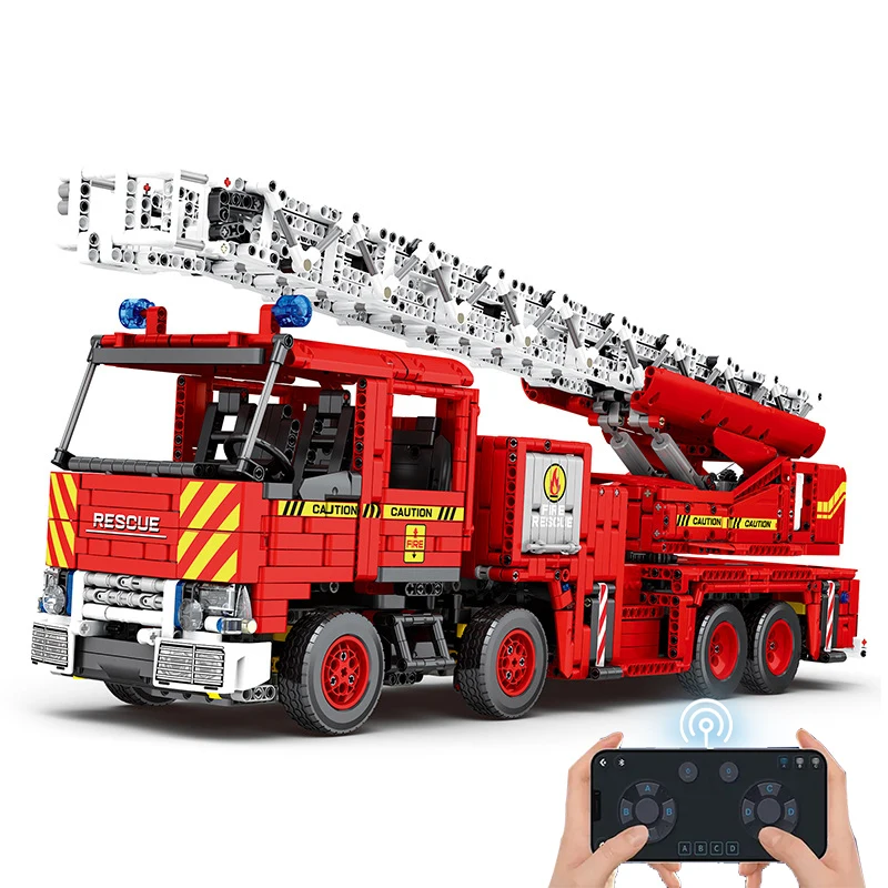 Reobrix 22005 Mechanical Fire Fighting Truck Model Building Block toy diy assembling truck for children Christmas Gift