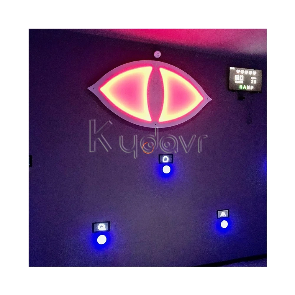 Large trade show activation interactive team activate hide big eye tracking games push button lights activity game for kids