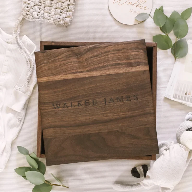 Vietnam unfinished wholesale wooden luxury box with sliding lid wooden photo boxes small wooden box as modern house decor